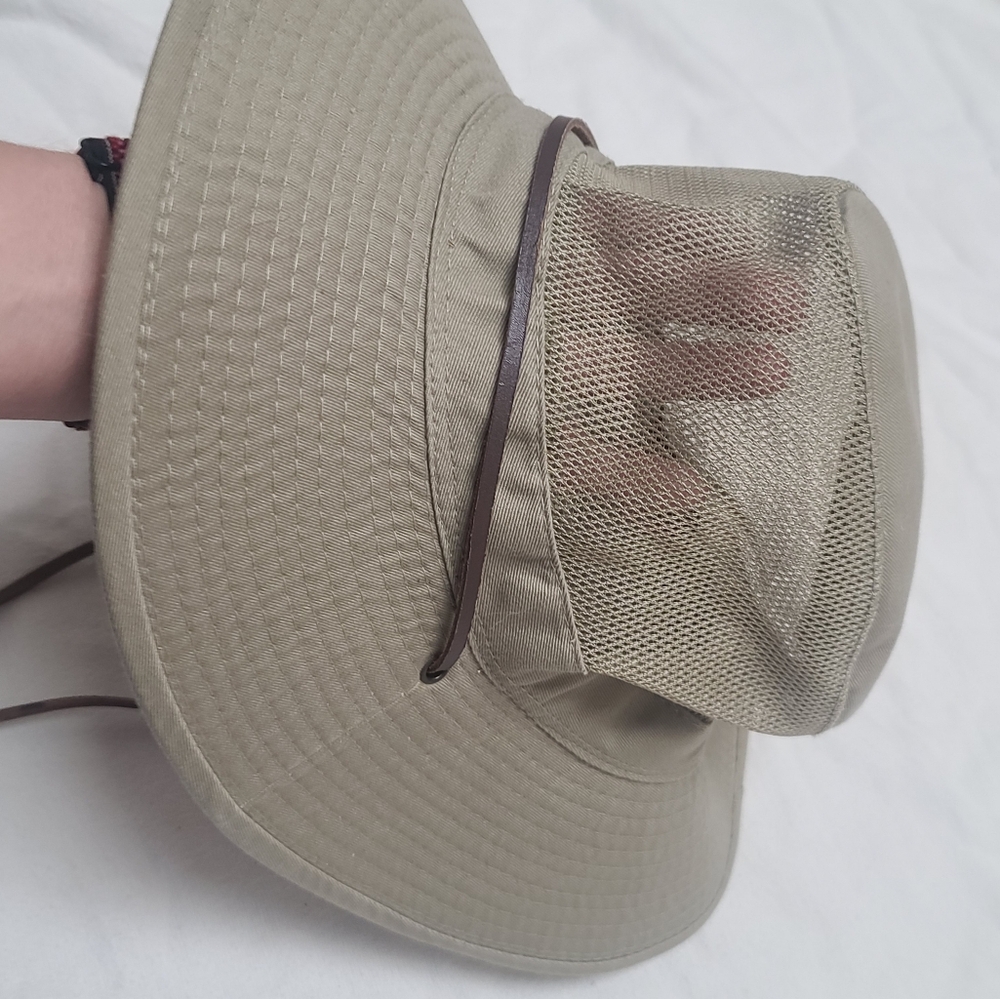 DPC Khaki Wide Brim Sun Hiking Hat, Packable, Size Large - Picture 2 of 7